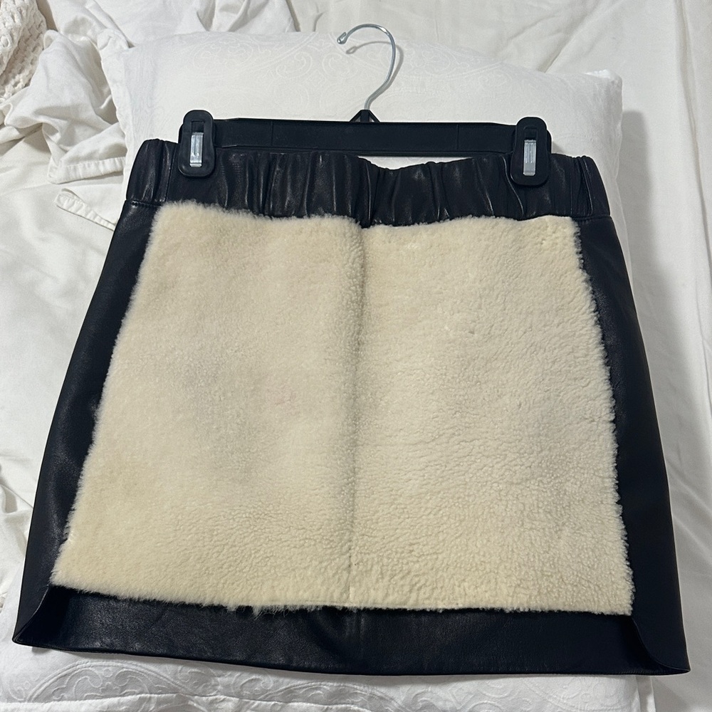 Neil Barrett Black and Cream Mini Skirt